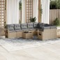 vidaXL Juego de sofás jardín con cojines beige 10 pzas ratán sintético vidaXL Juego de sofás jardín con cojines beige 10 pzas ratán sintético
