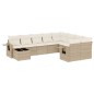 vidaXL Juego de sofás jardín con cojines beige 10 pzas ratán sintético vidaXL Juego de sofás jardín con cojines beige 10 pzas ratán sintético