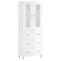 vidaXL Aparador alto madera contrachapada blanco brillo 69,5x34x180 cm vidaXL Aparador alto madera contrachapada blanco brillo 69,5x34x180 cm
