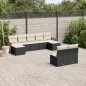 vidaXL Set de sofás de jardín 8 piezas y cojines ratán sintético negro vidaXL Set de sofás de jardín 8 piezas y cojines ratán sintético negro