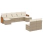 vidaXL Set de sofás de jardín 9 pzas con cojines ratán sintético beige vidaXL Set de sofás de jardín 9 pzas con cojines ratán sintético beige