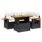 vidaXL Set de muebles de jardín 5 pzas y cojines ratán sintético negro vidaXL Set de muebles de jardín 5 pzas y cojines ratán sintético negro
