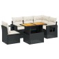 vidaXL Set de sofás de jardín 6 piezas y cojines ratán sintético negro vidaXL Set de sofás de jardín 6 piezas y cojines ratán sintético negro