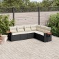vidaXL Set de sofás de jardín 6 piezas y cojines ratán sintético negro vidaXL Set de sofás de jardín 6 piezas y cojines ratán sintético negro