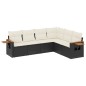 vidaXL Set de sofás de jardín 6 piezas y cojines ratán sintético negro vidaXL Set de sofás de jardín 6 piezas y cojines ratán sintético negro