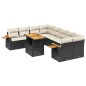 vidaXL Set de sofás de jardín 8 piezas y cojines ratán sintético negro