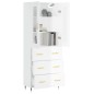 vidaXL Aparador alto madera contrachapada blanco brillo 69,5x34x180 cm vidaXL Aparador alto madera contrachapada blanco brillo 69,5x34x180 cm