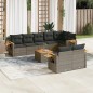 vidaXL Set de muebles de jardín 9 pzas y cojines ratán sintético gris vidaXL Set de muebles de jardín 9 pzas y cojines ratán sintético gris