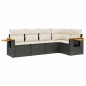 vidaXL Set de muebles de jardín 5 pzas y cojines ratán sintético negro vidaXL Set de muebles de jardín 5 pzas y cojines ratán sintético negro