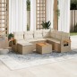 vidaXL Juego de sofás de jardín con cojines beige 8 pzas ratán PE vidaXL Juego de sofás de jardín con cojines beige 8 pzas ratán PE