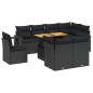 vidaXL Set de sofás de jardín 8 piezas y cojines ratán sintético negro vidaXL Set de sofás de jardín 8 piezas y cojines ratán sintético negro