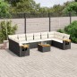 vidaXL Set de sofás de jardín 11 pzas y cojines ratán sintético negro vidaXL Set de sofás de jardín 11 pzas y cojines ratán sintético negro