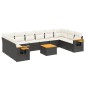 vidaXL Set de sofás de jardín 11 pzas y cojines ratán sintético negro vidaXL Set de sofás de jardín 11 pzas y cojines ratán sintético negro