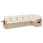 vidaXL Juego de sofás jardín con cojines 6 pzas ratán sintético beige vidaXL Juego de sofás jardín con cojines 6 pzas ratán sintético beige