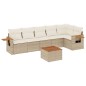 vidaXL Set sofás de jardín 7 piezas y cojines ratán sintético beige vidaXL Set sofás de jardín 7 piezas y cojines ratán sintético beige