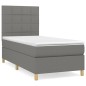 vidaXL Cama box spring con colchón tela gris oscuro 80x200 cm vidaXL Cama box spring con colchón tela gris oscuro 80x200 cm