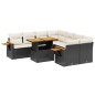 vidaXL Set de sofás de jardín 8 piezas y cojines ratán sintético negro vidaXL Set de sofás de jardín 8 piezas y cojines ratán sintético negro