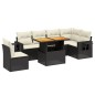 vidaXL Set de comedor de jardín 7 pzas y cojines ratán sintético negro vidaXL Set de comedor de jardín 7 pzas y cojines ratán sintético negro