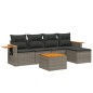 vidaXL Set de muebles de jardín 6 pzas y cojines ratán sintético gris vidaXL Set de muebles de jardín 6 pzas y cojines ratán sintético gris