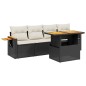 vidaXL Set de muebles de jardín 5 pzas y cojines ratán sintético negro