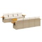 vidaXL Set de sofás de jardín 9 pzas con cojines ratán sintético beige vidaXL Set de sofás de jardín 9 pzas con cojines ratán sintético beige