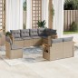vidaXL Juego de sofás de jardín con cojines beige 8 pzas ratán PE vidaXL Juego de sofás de jardín con cojines beige 8 pzas ratán PE