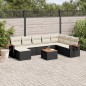 vidaXL Set de sofás de jardín 8 piezas y cojines ratán sintético negro vidaXL Set de sofás de jardín 8 piezas y cojines ratán sintético negro