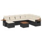 vidaXL Set de sofás de jardín 8 piezas y cojines ratán sintético negro vidaXL Set de sofás de jardín 8 piezas y cojines ratán sintético negro