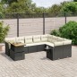 vidaXL Set de sofás de jardín 10 pzas cojines ratán sintético negro vidaXL Set de sofás de jardín 10 pzas cojines ratán sintético negro