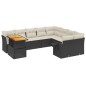 vidaXL Set de sofás de jardín 10 pzas cojines ratán sintético negro vidaXL Set de sofás de jardín 10 pzas cojines ratán sintético negro