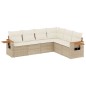 vidaXL Juego de sofás jardín con cojines 6 pzas ratán sintético beige vidaXL Juego de sofás jardín con cojines 6 pzas ratán sintético beige