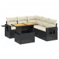 vidaXL Set de sofás de jardín 6 piezas y cojines ratán sintético negro vidaXL Set de sofás de jardín 6 piezas y cojines ratán sintético negro