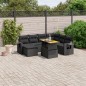 vidaXL Set de sofás de jardín 8 piezas y cojines ratán sintético negro vidaXL Set de sofás de jardín 8 piezas y cojines ratán sintético negro