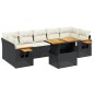 vidaXL Set de sofás de jardín 8 piezas y cojines ratán sintético negro vidaXL Set de sofás de jardín 8 piezas y cojines ratán sintético negro