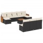 vidaXL Set de sofás de jardín 11 pzas y cojines ratán sintético negro vidaXL Set de sofás de jardín 11 pzas y cojines ratán sintético negro