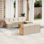 vidaXL Set de sofás de jardín 11pzas con cojines ratán sintético beige vidaXL Set de sofás de jardín 11pzas con cojines ratán sintético beige