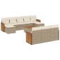 vidaXL Set de sofás de jardín 11pzas con cojines ratán sintético beige vidaXL Set de sofás de jardín 11pzas con cojines ratán sintético beige