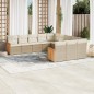 vidaXL Set de sofás de jardín 11pzas con cojines ratán sintético beige vidaXL Set de sofás de jardín 11pzas con cojines ratán sintético beige