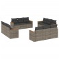 vidaXL Set de sofás de jardín 12 pzas con cojines ratán sintético gris vidaXL Set de sofás de jardín 12 pzas con cojines ratán sintético gris
