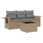vidaXL Juego de sofás jardín con cojines 4 pzas ratán sintético beige vidaXL Juego de sofás jardín con cojines 4 pzas ratán sintético beige