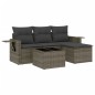 vidaXL Set de sofás de jardín 4 pzas y cojines ratán sintético gris vidaXL Set de sofás de jardín 4 pzas y cojines ratán sintético gris
