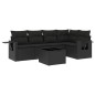vidaXL Set de sofás de jardín 6 piezas y cojines ratán sintético negro vidaXL Set de sofás de jardín 6 piezas y cojines ratán sintético negro