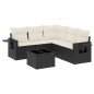 vidaXL Set de sofás de jardín 6 piezas y cojines ratán sintético negro vidaXL Set de sofás de jardín 6 piezas y cojines ratán sintético negro