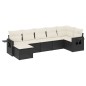 vidaXL Set de comedor de jardín 7 pzas y cojines ratán sintético negro vidaXL Set de comedor de jardín 7 pzas y cojines ratán sintético negro