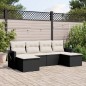 vidaXL Set de sofás de jardín 6 piezas y cojines ratán sintético negro vidaXL Set de sofás de jardín 6 piezas y cojines ratán sintético negro