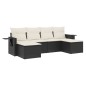 vidaXL Set de sofás de jardín 6 piezas y cojines ratán sintético negro vidaXL Set de sofás de jardín 6 piezas y cojines ratán sintético negro
