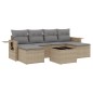 vidaXL Set sofás de jardín 7 piezas y cojines ratán sintético beige vidaXL Set sofás de jardín 7 piezas y cojines ratán sintético beige