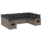 vidaXL Set de muebles de jardín 9 pzas y cojines ratán sintético gris vidaXL Set de muebles de jardín 9 pzas y cojines ratán sintético gris