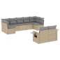 vidaXL Set de sofás de jardín 9 pzas con cojines ratán sintético beige vidaXL Set de sofás de jardín 9 pzas con cojines ratán sintético beige