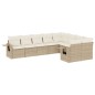 vidaXL Set de sofás de jardín 9 pzas con cojines ratán sintético beige vidaXL Set de sofás de jardín 9 pzas con cojines ratán sintético beige